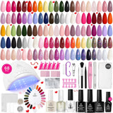 Beetles Gel Nail Polish Kit with U V Light 80Pcs Color Enchantment 55 Colors Gel Polish Starter Kit with Base Top Coat Nail Art Stickers Manicure Tools Gift for Women