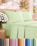Queen Size 4 Piece Sheet Set - Comfy Breathable & Cooling Sheets - White