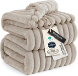 Bedsure GentleSoft White Throw Blanket for Couch - Halloween Decorations for Fall Home Living Room Decor, Cozy Fleece Blanket, Christmas Birthday Gifts for Women Mom Her Girls, Off White, 50x60 in