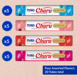 INABA Churu Cat Treats, Lickable, Squeezable Creamy Purée Cat Treat with Green Tea Extract & Taurine, 0.5 Ounces Each Tube, 20 Tubes, Chicken Variety Box
