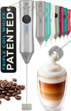Zulay Kitchen Powerful Milk Frother Wand With Duracell Batteries - Ultra Fast Handheld Drink Mixer - Electric Whisk Foam Maker for Coffee, Lattes, Cappuccino & Matcha - Triple Whisk - Black
