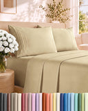 Queen Size 4 Piece Sheet Set - Comfy Breathable & Cooling Sheets - White