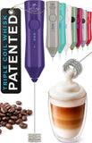 Zulay Kitchen Powerful Milk Frother Wand With Duracell Batteries - Ultra Fast Handheld Drink Mixer - Electric Whisk Foam Maker for Coffee, Lattes, Cappuccino & Matcha - Triple Whisk - Black