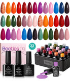 Beetles Gel Nail Polish Kit with U V Light 80Pcs Color Enchantment 55 Colors Gel Polish Starter Kit with Base Top Coat Nail Art Stickers Manicure Tools Gift for Women