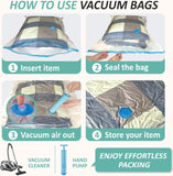 Vacuum Storage Bags with Hand Pump, Vacuum Seal Space Saver Bags,20 Combo