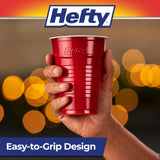 Hefty Party On Disposable Plastic Cups, Assorted, 16 Ounce, 100 Count