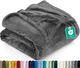 Utopia Bedding Soft Fleece Bed Blanket Throw Size Ash Grey (50x60 Inch)