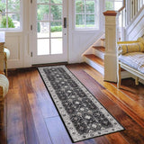 Washable Christmas Rug Runner 2x6 - Xmas Snowflake Green Rug for Kitchen Entryway Non Slip Farmhouse Low Pile Carpet for Laundry Bedroom Bathroom Stain Resistant Floor Mat Pet-Friendly Rug（2x6，Green）