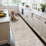 Washable Christmas Rug Runner 2x6 - Xmas Snowflake Green Rug for Kitchen Entryway Non Slip Farmhouse Low Pile Carpet for Laundry Bedroom Bathroom Stain Resistant Floor Mat Pet-Friendly Rug（2x6，Green）