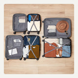 Amazon Basics 3-Piece Hardshell Suitcases Set (21", 26", 30"), Expandable For Up to 25% More Space, With Scratch-Resistant Finish, Four Multi-Directional Wheels, Rose Gold