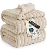 Bedsure GentleSoft White Throw Blanket for Couch - Halloween Decorations for Fall Home Living Room Decor, Cozy Fleece Blanket, Christmas Birthday Gifts for Women Mom Her Girls, Off White, 50x60 in