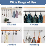 Titanker Shower Curtain Hooks Rings, Rust Resistant Metal Minimalist Simple Double Glide Shower Hooks for Bathroom Shower Rods Curtains, Set of 12 Hooks - Black