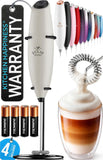 Zulay Kitchen Powerful Milk Frother Wand With Duracell Batteries - Ultra Fast Handheld Drink Mixer - Electric Whisk Foam Maker for Coffee, Lattes, Cappuccino & Matcha - Triple Whisk - Black