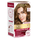 L'Oreal Paris Excellence Crème Permanent Hair Dye, Triple Care Hair Color with Hyaluronic Acid for 100% Gray Coverage, 4 Dark Brown, 1 Kit (Packaging May Vary)