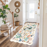 Washable Christmas Rug Runner 2x6 - Xmas Snowflake Green Rug for Kitchen Entryway Non Slip Farmhouse Low Pile Carpet for Laundry Bedroom Bathroom Stain Resistant Floor Mat Pet-Friendly Rug（2x6，Green）