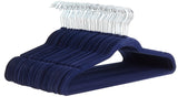 Amazon Basics Slim Velvet Non-Slip Space Saving Suit Clothes Hangers, Closet Organizer, Black, 50-Pack