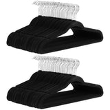 Amazon Basics Slim Velvet Non-Slip Space Saving Suit Clothes Hangers, Closet Organizer, Black, 50-Pack