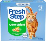 Fresh Step Advanced Odor Shield Clumping Cat Litter with Gain, 18.5 lb, 2Pk