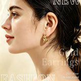 Wgoud 6 Pairs Chunky Gold Hoop Earrings for Women, 14K Gold Plated Hoop Earrings Hypoallergenic, Thick Lightweight Twisted Huggie Hoops Earring Set for Women’s Jewelry GIfts