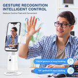 Auto Face Tracking Tripod 360° Rotating Auto Tracking Phone Stand, No App, Phone Camera Stand with Remote and Gesture Control, Rechargeable Smart Shooting Stand for Live Video Recording Tiktok（Black）