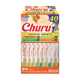 INABA Churu Cat Treats, Lickable, Squeezable Creamy Purée Cat Treat with Green Tea Extract & Taurine, 0.5 Ounces Each Tube, 20 Tubes, Chicken Variety Box