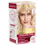 L'Oreal Paris Excellence Crème Permanent Hair Dye, Triple Care Hair Color with Hyaluronic Acid for 100% Gray Coverage, 4 Dark Brown, 1 Kit (Packaging May Vary)