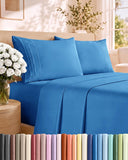 Queen Size 4 Piece Sheet Set - Comfy Breathable & Cooling Sheets - White