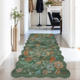 Washable Christmas Rug Runner 2x6 - Xmas Snowflake Green Rug for Kitchen Entryway Non Slip Farmhouse Low Pile Carpet for Laundry Bedroom Bathroom Stain Resistant Floor Mat Pet-Friendly Rug（2x6，Green）