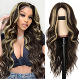 AISI HAIR Black Wig for Women, Long Wavy Lace Hairline Middle Part Synthetic Heat Resistant Wig for Daily Party-26 Inch