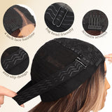 AISI HAIR Black Wig for Women, Long Wavy Lace Hairline Middle Part Synthetic Heat Resistant Wig for Daily Party-26 Inch