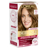 L'Oreal Paris Excellence Crème Permanent Hair Dye, Triple Care Hair Color with Hyaluronic Acid for 100% Gray Coverage, 4 Dark Brown, 1 Kit (Packaging May Vary)
