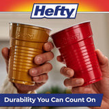Hefty Party On Disposable Plastic Cups, Assorted, 16 Ounce, 100 Count