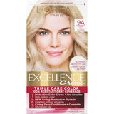 L'Oreal Paris Excellence Crème Permanent Hair Dye, Triple Care Hair Color with Hyaluronic Acid for 100% Gray Coverage, 4 Dark Brown, 1 Kit (Packaging May Vary)