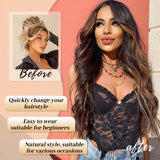 AISI HAIR Black Wig for Women, Long Wavy Lace Hairline Middle Part Synthetic Heat Resistant Wig for Daily Party-26 Inch