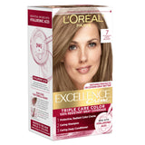 L'Oreal Paris Excellence Crème Permanent Hair Dye, Triple Care Hair Color with Hyaluronic Acid for 100% Gray Coverage, 4 Dark Brown, 1 Kit (Packaging May Vary)