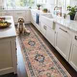 Washable Christmas Rug Runner 2x6 - Xmas Snowflake Green Rug for Kitchen Entryway Non Slip Farmhouse Low Pile Carpet for Laundry Bedroom Bathroom Stain Resistant Floor Mat Pet-Friendly Rug（2x6，Green）