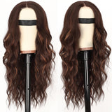 AISI HAIR Black Wig for Women, Long Wavy Lace Hairline Middle Part Synthetic Heat Resistant Wig for Daily Party-26 Inch