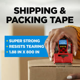 Scotch Heavy Duty Packing Tape, 1.88 in x 800 in, 6 Rolls