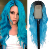 Long Ombre Blonde Wigs for Women 26 inch Long Wavy Middle Part Wig Ombre Blonde Wigs Upgraded Protein Fiber Hair Replacement Wig Cosplay Costume Halloween Wig(26'' Brown Ombre Blonde)