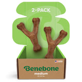 Benebone Wishbone Dog Chew Toy for Aggressive Chewers, Real Bacon, Medium