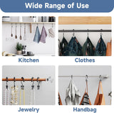 Titanker Shower Curtain Hooks Rings, Rust Resistant Metal Minimalist Simple Double Glide Shower Hooks for Bathroom Shower Rods Curtains, Set of 12 Hooks - Black