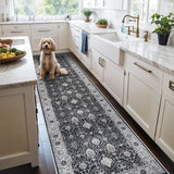 Washable Christmas Rug Runner 2x6 - Xmas Snowflake Green Rug for Kitchen Entryway Non Slip Farmhouse Low Pile Carpet for Laundry Bedroom Bathroom Stain Resistant Floor Mat Pet-Friendly Rug（2x6，Green）