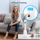 Auto Face Tracking Tripod 360° Rotating Auto Tracking Phone Stand, No App, Phone Camera Stand with Remote and Gesture Control, Rechargeable Smart Shooting Stand for Live Video Recording Tiktok（Black）
