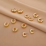Wgoud 6 Pairs Chunky Gold Hoop Earrings for Women, 14K Gold Plated Hoop Earrings Hypoallergenic, Thick Lightweight Twisted Huggie Hoops Earring Set for Women’s Jewelry GIfts