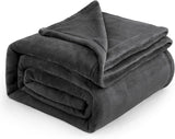 Bedsure Fleece Bed Blankets Queen Size Grey - Soft Cozy Warm Halloween Fall Throw Blanket Lightweight Room Home Decor, Christmas Decorations Gifts for Women and Men, 90x90 inches