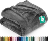 Utopia Bedding Soft Fleece Bed Blanket Throw Size Ash Grey (50x60 Inch)