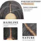 AISI HAIR Black Wig for Women, Long Wavy Lace Hairline Middle Part Synthetic Heat Resistant Wig for Daily Party-26 Inch