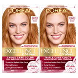 L'Oreal Paris Excellence Crème Permanent Hair Dye, Triple Care Hair Color with Hyaluronic Acid for 100% Gray Coverage, 4 Dark Brown, 1 Kit (Packaging May Vary)