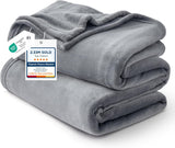 Bedsure Fleece Bed Blankets Queen Size Grey - Soft Cozy Warm Halloween Fall Throw Blanket Lightweight Room Home Decor, Christmas Decorations Gifts for Women and Men, 90x90 inches