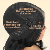AISI HAIR Black Wig for Women, Long Wavy Lace Hairline Middle Part Synthetic Heat Resistant Wig for Daily Party-26 Inch